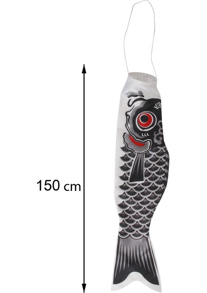 150 cm Japon Windsock Sazan Bayrağı Koinobori Sailfish Rüzgar Flama Siyah 150 cm Siyah fırsatları