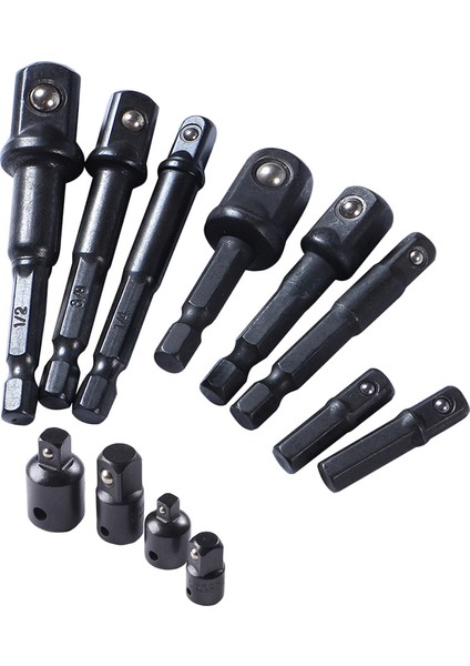 12 Adet Soket Adaptörü Seti Hex Shank Altıgen Somun Matkap Anahtarı