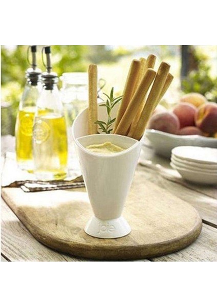 Atıştırmalık Koni Standı ve Patates Kızartması Için Sos Tutucu Parmak Sebze