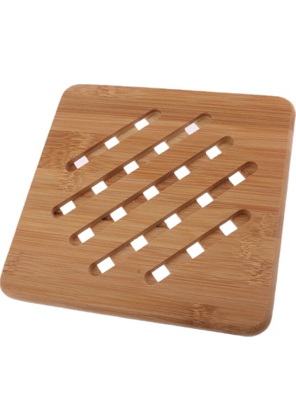Paketi Bambu Trivet Mat Sıcak Pot Tutucu Pedleri Kare ve Yuvarlak 18X18CM