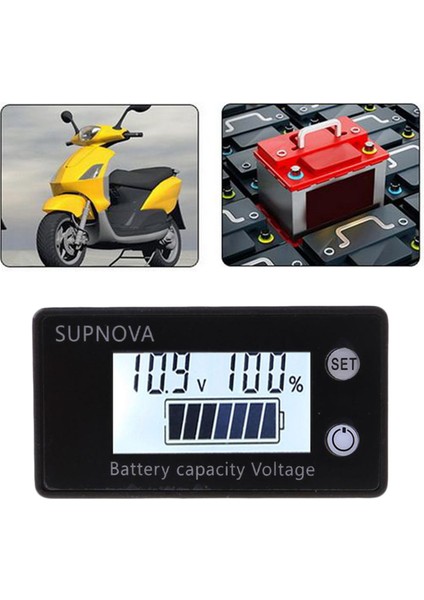 LCD Akü Kapasitesi Monitör Ölçer Ölçer, Dc 8 V-100 V Pil Durumu Ekran, Lityum Pil Kapasitesi Gerilim Ölçer Monitör -, 61X33X15MM Style4 modelleri