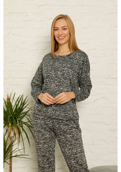 Kadın %100 Pamuk Penye Kışlık Pijama Takımı 3435