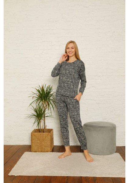 Kadın %100 Pamuk Penye Kışlık Pijama Takımı 3435