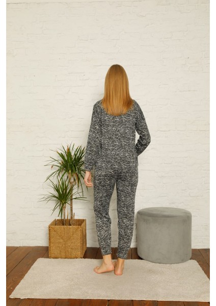Kadın %100 Pamuk Penye Kışlık Pijama Takımı 3435