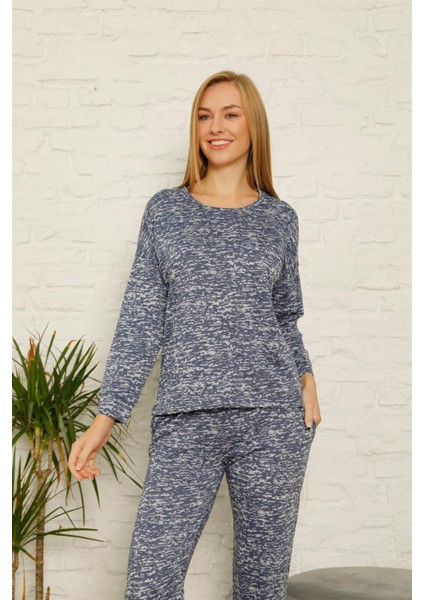 Kadın %100 Pamuk Penye Kışlık Pijama Takımı 3436