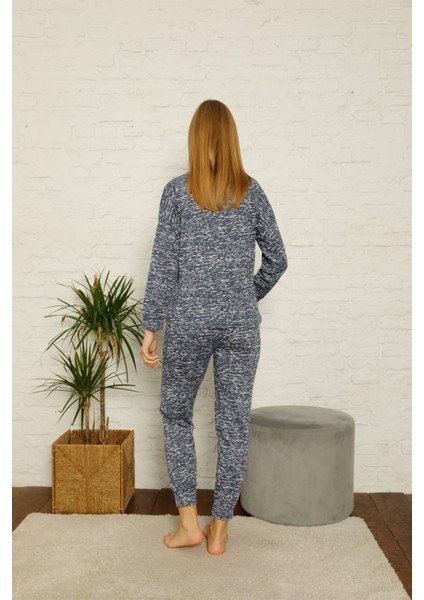 Kadın %100 Pamuk Penye Kışlık Pijama Takımı 3436