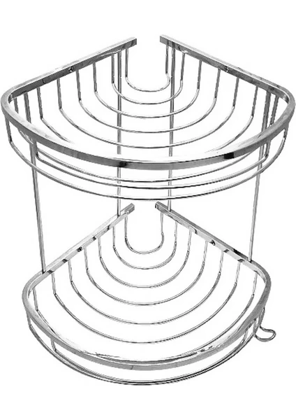 Csk Banyo Paslanmaz Pirinç 20*20 Deniz 2'li Şampuanlık Köşelik Süngerlik