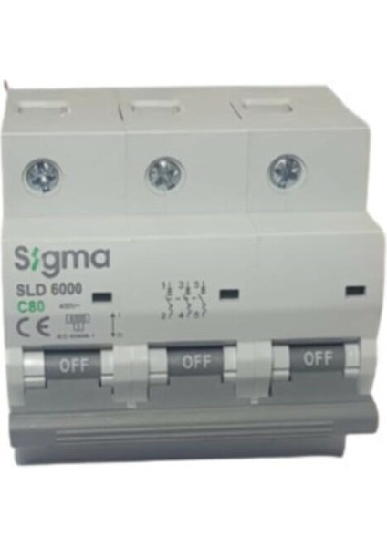 3X80A C/6ka W Otomatik Sigorta Sigma