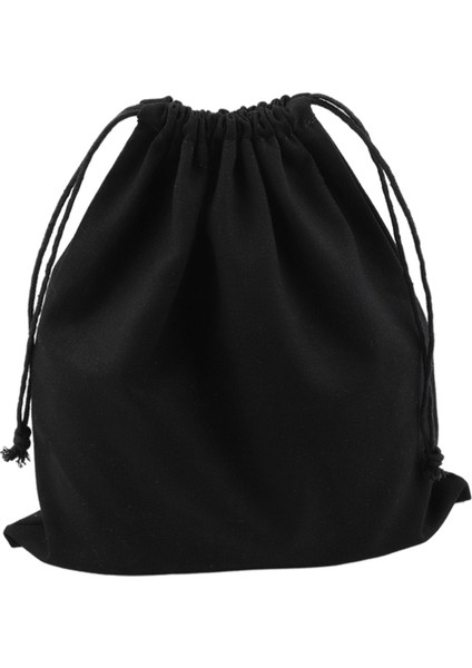 Tuval Çanta, Ipli Torbalar Nefes Yıkanabilir Muslin Çantası Seyahat Düğün Ev Partisi Malzemeleri Için - Siyah (Yurt Dışından)