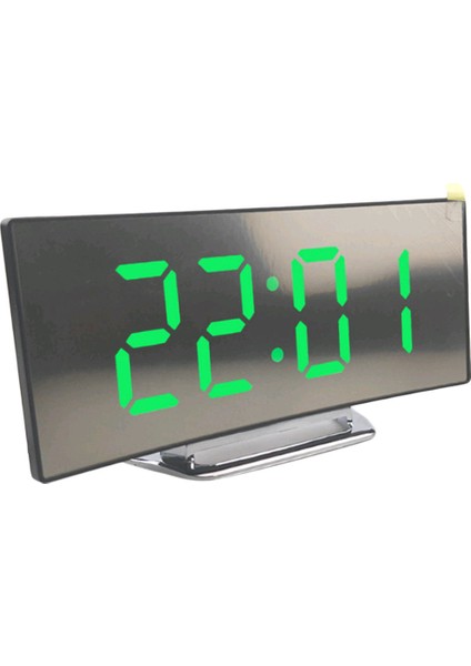 Çalar Saat Dijital LED Ekran Pil Kumandalı Ayna Gece Light-03 Yeşil (Yurt Dışından)