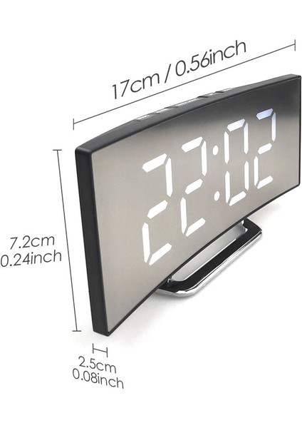 Çalar Saat Dijital LED Ekran Pil Kumandalı Ayna Gece Light-03 Yeşil (Yurt Dışından)