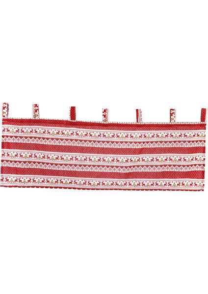 Kısa Baskılı Noel Perde Drape Tarama Asılı Tırmanma Valance Işık Engelleme Kapı Pencere Restoran Stüdyo Keten - Kırmızı, 137X61 cm 137X61 cm Kırmızı (Yurt Dışından)