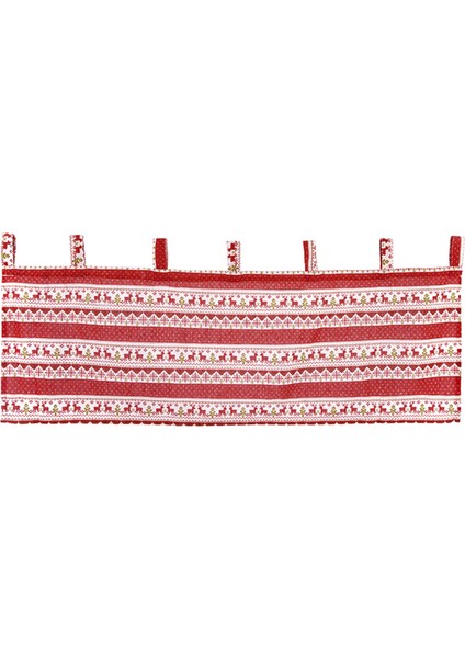 Kısa Baskılı Noel Perde Drape Tarama Asılı Tırmanma Valance Işık Engelleme Kapı Pencere Restoran Stüdyo Keten - Kırmızı, 137X61 cm 137X61 cm Kırmızı (Yurt Dışından)