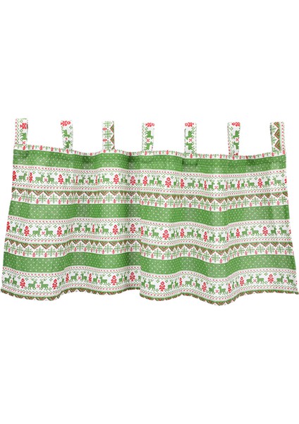 Kısa Baskılı Noel Perdesi Drape Tarama Asılı Tırmanma Valance Işık Engelleme Kapı Pencere Restoran Stüdyo Keten - Yeşil, 137X61 cm 137X61 cm Yeşil (Yurt Dışından)