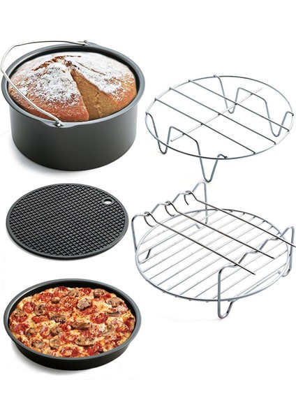 12 Adet Xl Hava Fritöz Parçaları Pizza Pan Metal Tutucu Paket (Yurt Dışından)