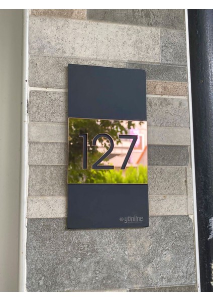 Luxury Rosegold Mirror Serisi Kapı Numarası 10X20 cm indirimleri