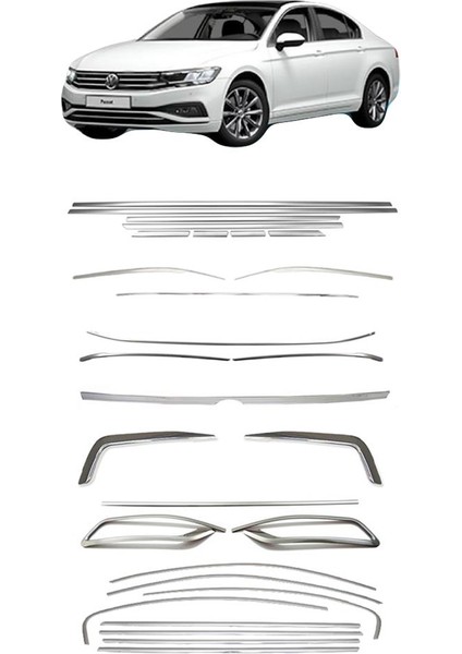 Volkswagen Aksesuar Passat B8 Full Krom Çıta Seti