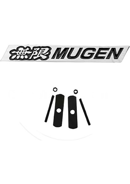 Mugen Ön Panjur Arma Siyah Yazılı Krom Arka Planlı 3D Logo