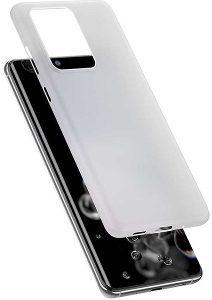 Samsung Galaxy S20 Ultra Kılıf A+ Ultra Ince Sert Kapak Beyaz