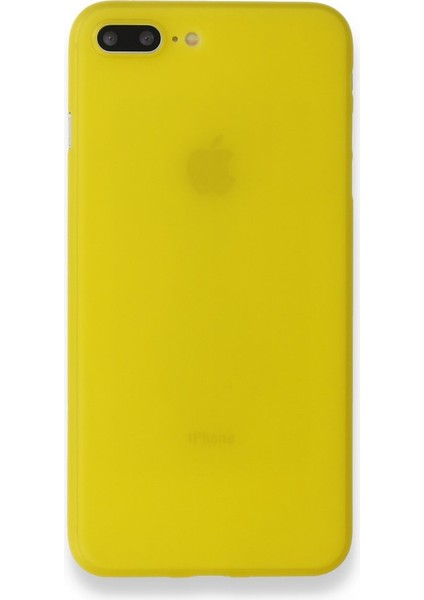 Apple iPhone 8 Plus Kılıf A+ Ultra Ince Sert Kapak Sarı