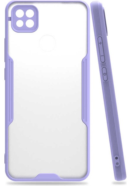 Xiaomi Redmi 9c Kılıf Kenar Renkli Kamera Korumalı Mat Kapak Mor