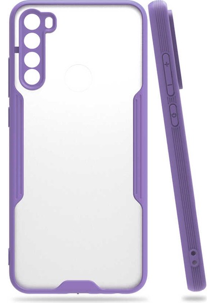Xiaomi Redmi Note 8 Kılıf Kenar Renkli Kamera Korumalı Mat Kapak Mor