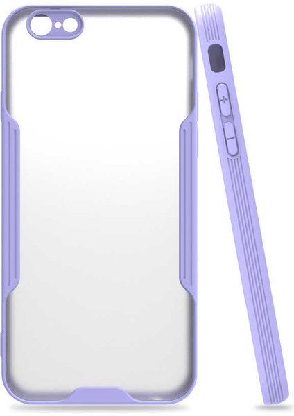 Apple iPhone 6 6s Kılıf Kenar Renkli Kamera Korumalı Mat Kapak Mor