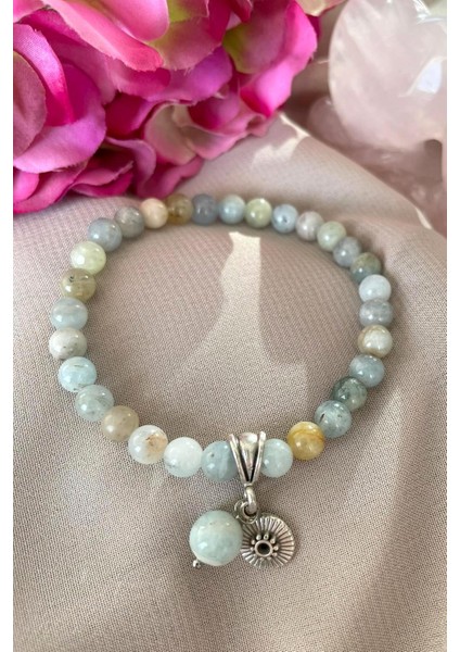 6 mm Akuamarin Doğaltaş Bayan Bileklik fiyatları