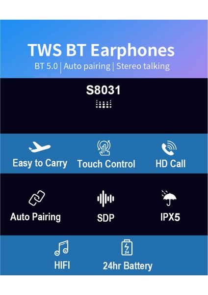 Ture Kablosuz Kulak Stereo Bluetooth 5.0 Tws Kulaklık Kulakiçi Kulaklık Ipx5 modelleri