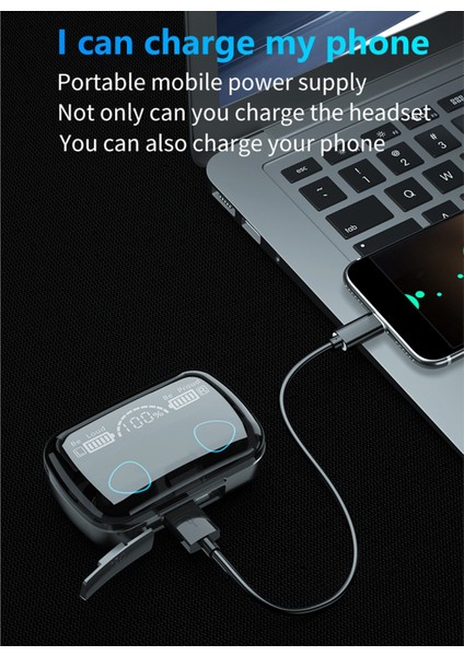 M10 Kablosuz Kulakiçi Bluetooth 5.0 Kulaklık Kulaklıklar Spor Büyük Ekran indirimleri