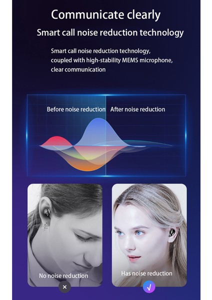 Spor Kulak Stereo Bluetooth 5.0 Tws Kulaklık Kulakiçi Kulaklık Pembe(Yurt Dışından)