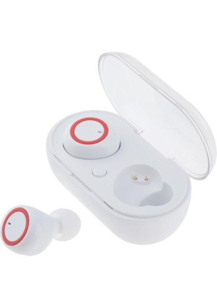 Bluetooth 5.0 Kablosuz Kulaklıklar Şarj Kılıfı ile Su Geçirmez Stereo Kulaklıklar Kulak Kulaklık Spor Için Derin Baslı -, 70X38MM Beyaz Kırmızı (Yurt Dışından)