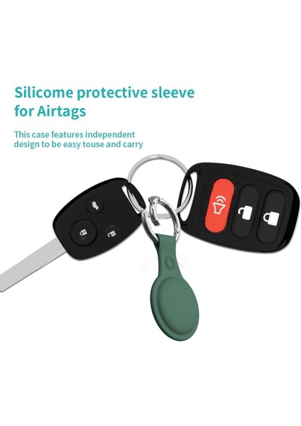 Silikon Kılıf Kollu Anti-Kayıp Anahtarlık Yüzük Yeşil ile Apple Airtags Için (Yurt Dışından) fiyatları