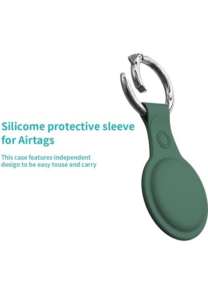Silikon Kılıf Kollu Anti-Kayıp Anahtarlık Yüzük Yeşil ile Apple Airtags Için (Yurt Dışından) fırsatları