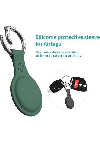 Silikon Kılıf Kollu Anti-Kayıp Anahtarlık Yüzük Yeşil ile Apple Airtags Için (Yurt Dışından) indirimleri