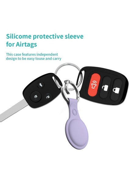 Silikon Kılıf Kollu Anti-Kayıp Anahtarlık Yüzük ile Apple Airtags Için Mor (Yurt Dışından) fiyatları
