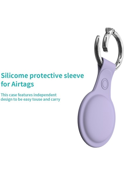 Silikon Kılıf Kollu Anti-Kayıp Anahtarlık Yüzük ile Apple Airtags Için Mor (Yurt Dışından) fırsatları