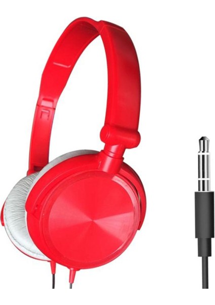 3.5mm Kablolu Bilgisayar Kulaklık Stereo Ayarlanabilir Kulaklık Kulaklıklar Kırmızı Kırmızı modelleri