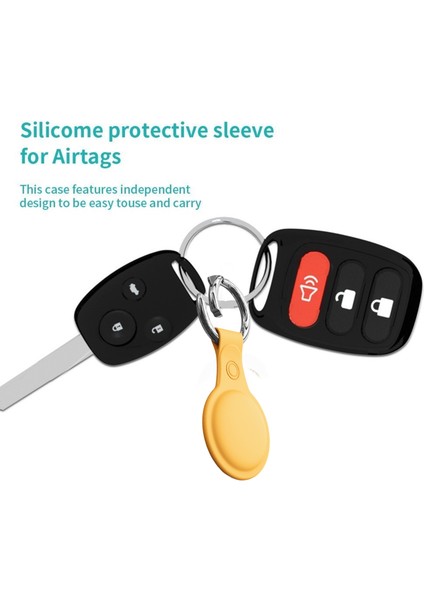 Silikon Kılıf Kollu Anti-Kayıp Anahtarlık Yüzük ile Apple Airtags Için Sarı (Yurt Dışından) fiyatları