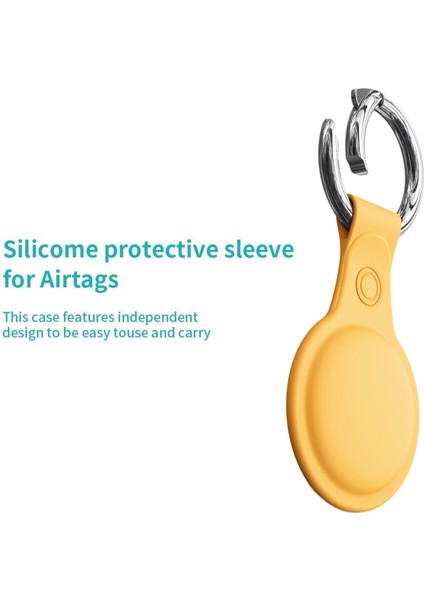 Silikon Kılıf Kollu Anti-Kayıp Anahtarlık Yüzük ile Apple Airtags Için Sarı (Yurt Dışından) fırsatları