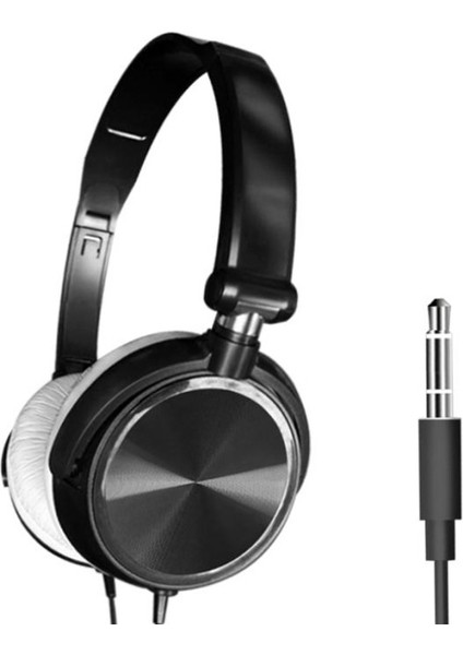 S1 3.5mm Kablolu Kulaklık Stereo Yumuşak Earpads Üzerinde Kulak Kulaklıklar Siyah Siyah (Yurt Dışından)