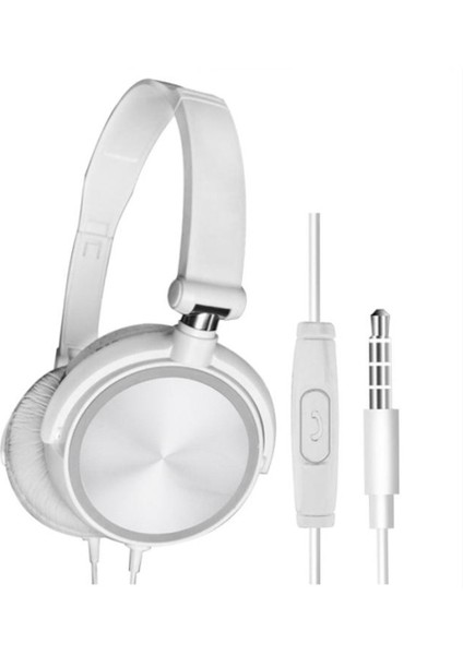 S1 Kablolu Bilgisayar Kulaklık Stereo Derin Bas Kulaklık Kulak Beyaz Mic ile Beyaz (Yurt Dışından)