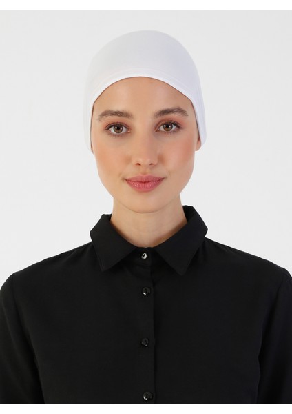 Nefes Alan Kumaş Bandana Bone - Beyaz - Ecardin modelleri