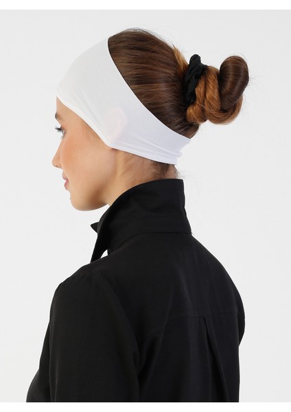 Nefes Alan Kumaş Bandana Bone - Beyaz - Ecardin indirimleri