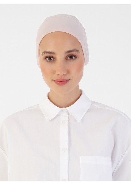 Nefes Alan Kumaş Pratik Boru Bone - Pudra - Ecardin modelleri