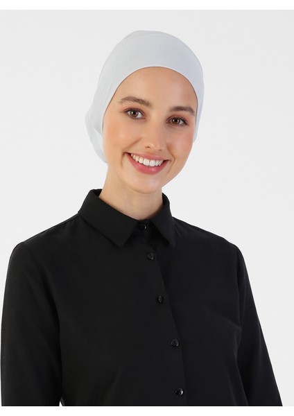 Nefes Alan Kumaş Pratik Boru Bone - Açık Gri - Ecardin