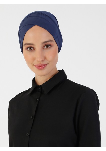 Nefes Alan Kumaş Pratik Çapraz Boru Bone - Lacivert - Ecardin fiyatları