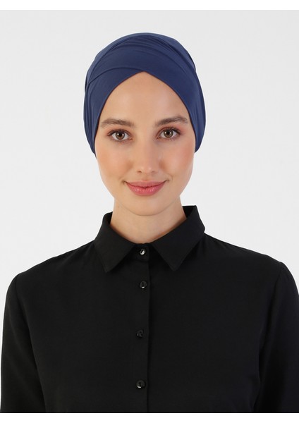 Nefes Alan Kumaş Pratik Çapraz Boru Bone - Lacivert - Ecardin modelleri