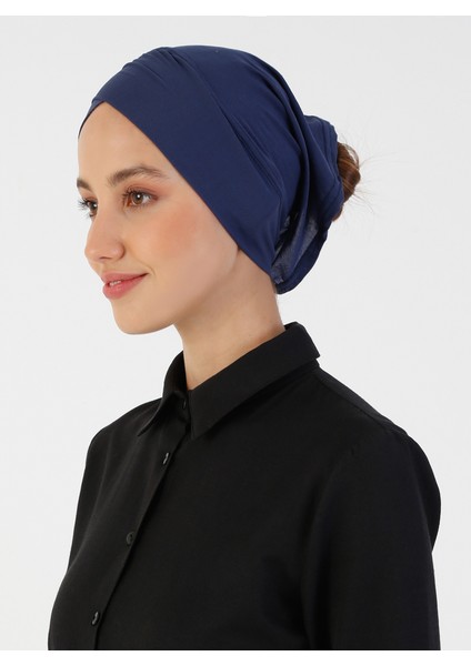 Nefes Alan Kumaş Pratik Çapraz Boru Bone - Lacivert - Ecardin fırsatları