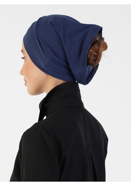 Nefes Alan Kumaş Pratik Çapraz Boru Bone - Lacivert - Ecardin indirimleri
